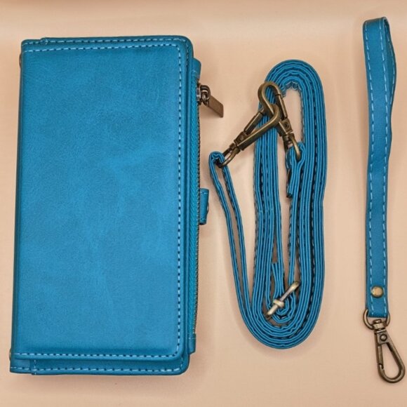 Samsung Galaxy S23 Plus (6.6-inch) PU Leather Wallet Case with Card Holder-Blue - Picture 1 of 5